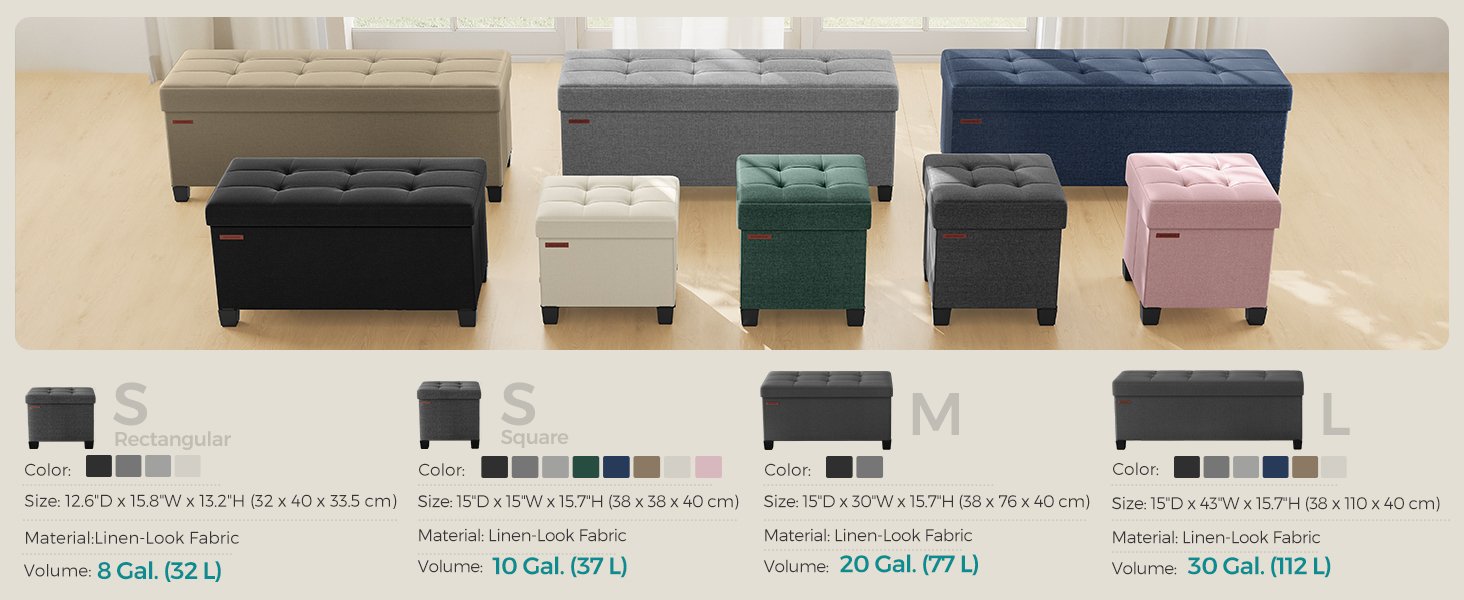 folding storage ottoman