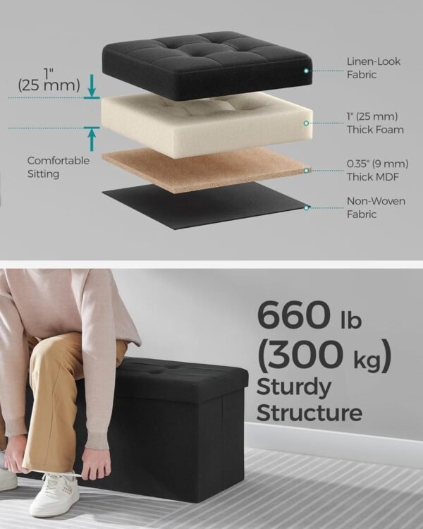 black ottoman bench