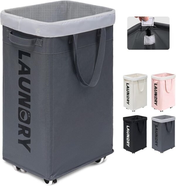 collapsible laundry basket with wheels