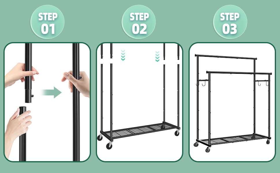 how to assemble a garment rack