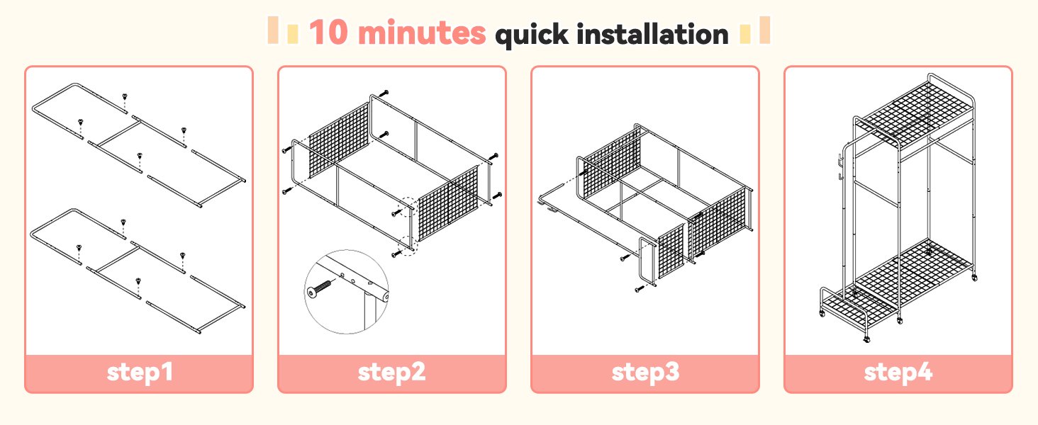 how to assemble clothing rack