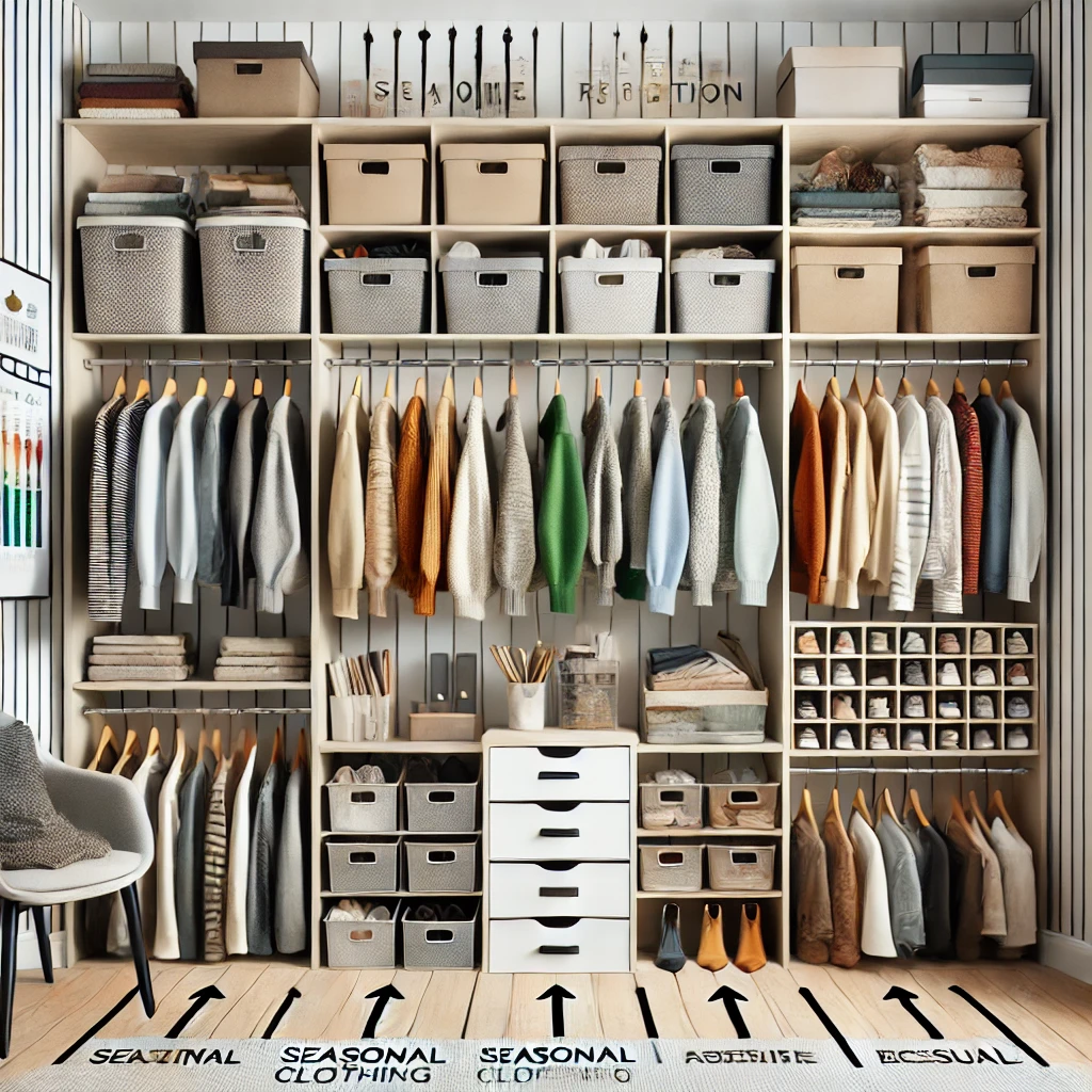 how to organize a small closet with lots of clothes