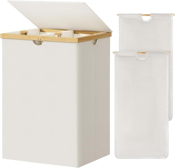 double laundry hamper with lid