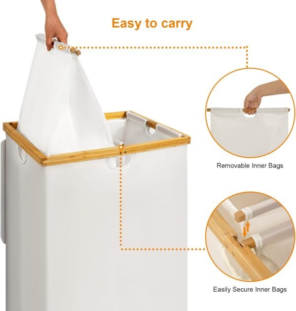 double laundry hamper with lid